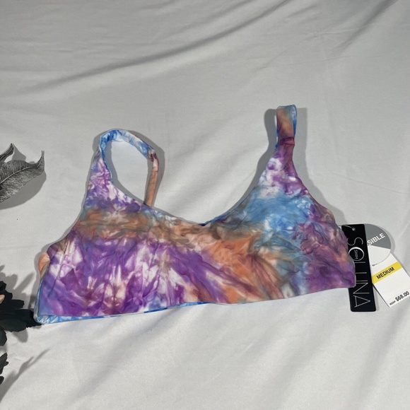 NWT Soluna‎ [ Medium ] Pacific Reversible Scoop Neck Bikini Top Purple - Picture 3 of 12